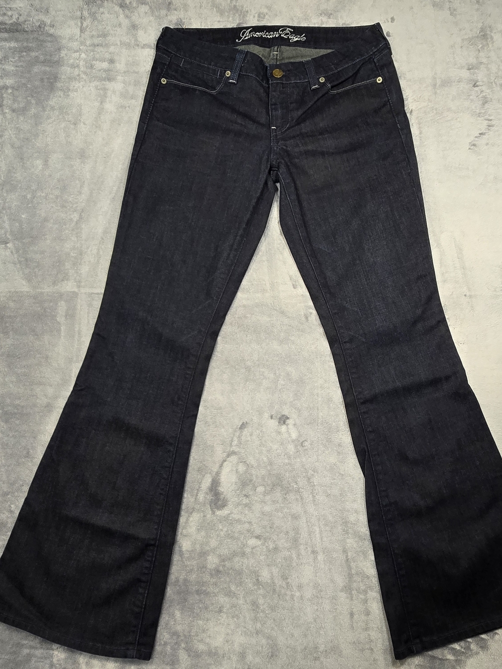 American Eagle Outfitters Women’s Dark Wash Real Flared Jeans - Blue